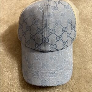 Gucci Baby Blue Monogram Baseball Cap